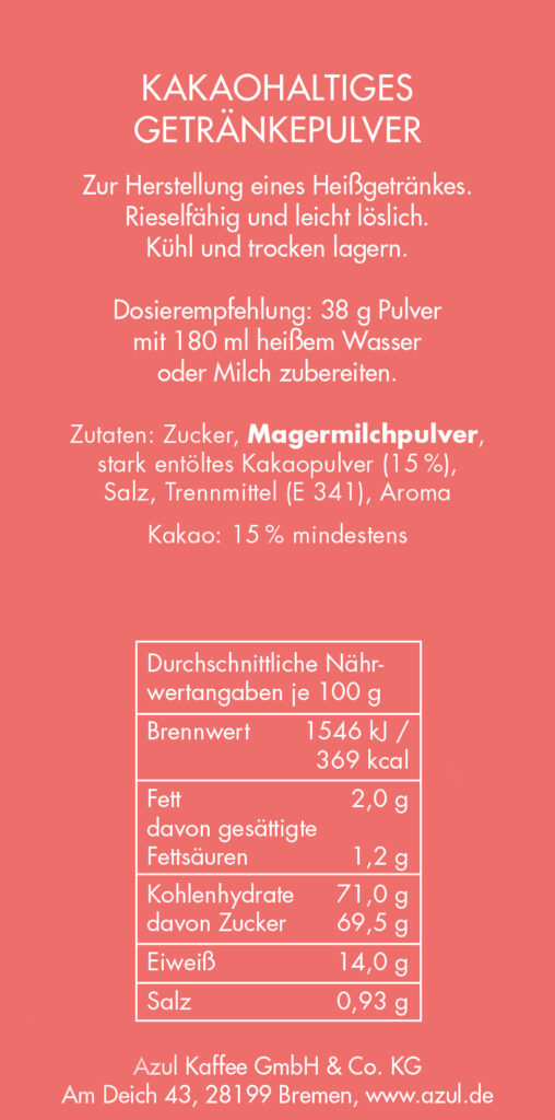 AZUCO Extra Zutaten und Nährwerte