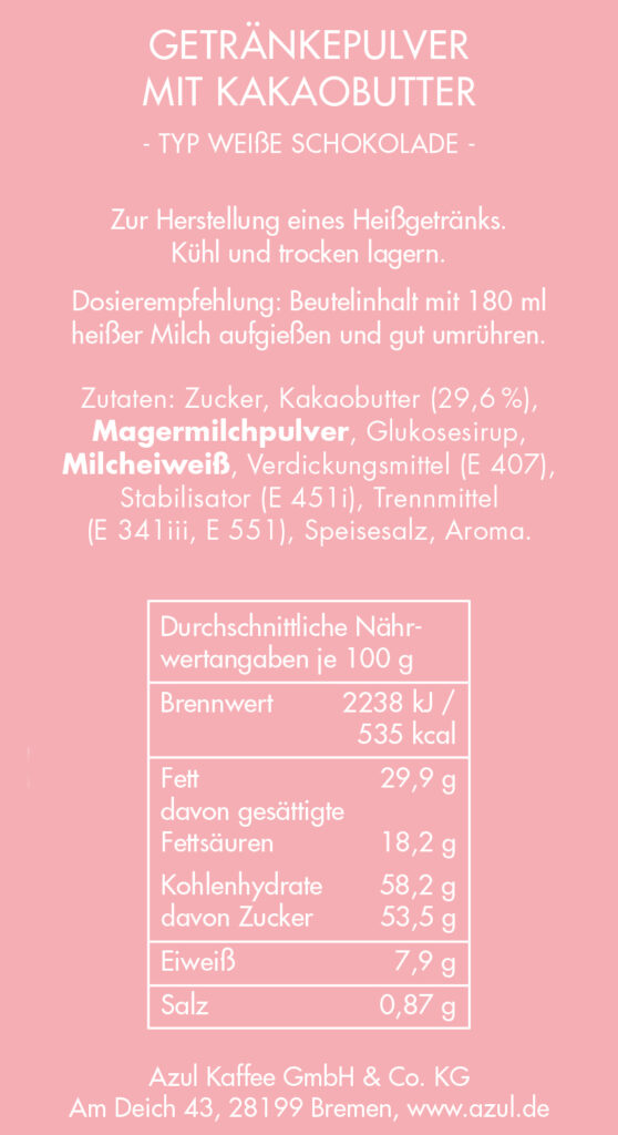 AZUCO Weiss BP Zutaten